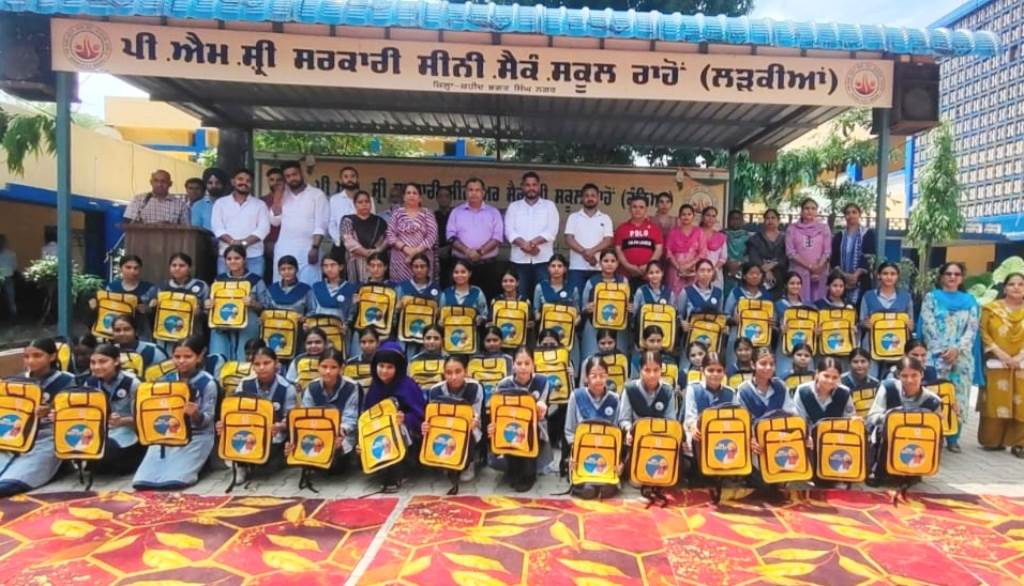Government Girls Senior Secondary School Rahon launches districtlevel campaign to distribute free school bags to girl students